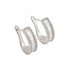 White Gold Diamond Hoop Earrings 1.35ct